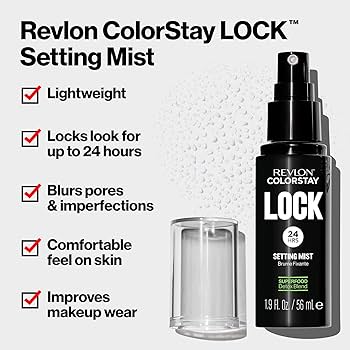 Revlon ColorStay Lock Setting Mist, spraj fiksues make up-i, efekt 24 orësh, fikson grimin për pamje të freskët, me Citrus Aloe Broccoli, pa parabene,Revlon ColorStay Lock Setting Mist, makeup setting spray, longwear 24-hour mist, makeup fixer for fresh look, Revlon setting spray with Citrus Aloe Broccoli, paraben free
