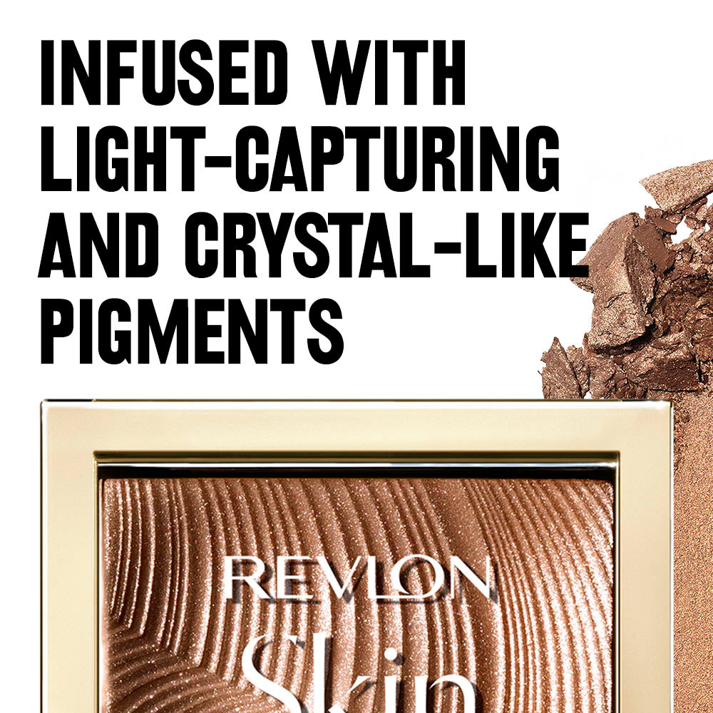 Revlon SkinLights Prismatic Bronzer, luminous face powder, multidimensional shimmer bronzer, soft silky texture, sun-kissed finish, paraben-free | Pluhur bronzues i ndritshëm për fytyrë, bronzer me shkëlqim shumëdimensional, teksturë e butë dhe mëndafshore, përfundim natyral si nga dielli, pa parabene