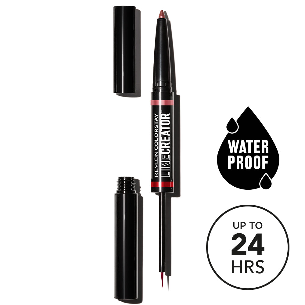 ColorStay Line Creator Double Ended Liner – penel eyeliner me dy skaje, laps kohl kremoze dhe penel likuid me pigment të lartë, i papërshkueshëm nga uji dhe transferimet, veshje deri në 48 orë / ColorStay Line Creator Double Ended Eyeliner – dual-ended pencil with creamy kohl and liquid liner, high-pigment, waterproof and smudge-proof, long-lasting up to 48 hours
