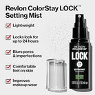 Revlon ColorStay Lock Setting Mist, spraj fiksues make up-i, efekt 24 orësh, fikson grimin për pamje të freskët, me Citrus Aloe Broccoli, pa parabene,Revlon ColorStay Lock Setting Mist, makeup setting spray, longwear 24-hour mist, makeup fixer for fresh look, Revlon setting spray with Citrus Aloe Broccoli, paraben free
