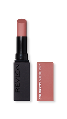 Revlon ColorStay Suede Ink Lipstick, longwear matte lipstick, smudge-proof and transfer-resistant, 8-hour wear, intense pigmented vegan formula, precise angled tip for easy application | Buzëkuq Revlon ColorStay Suede Ink, buzëkuq mat qëndron gjatë, pa njolla dhe pa transferim, qëndron deri në 8 orë, formulë vegane me pigment të theksuar, majë e pjerrët për aplikim të saktë
